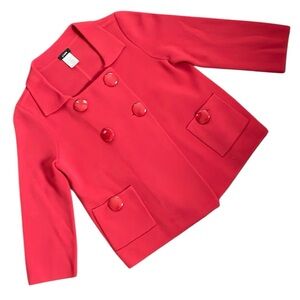 J. Crew Double Breasted Red Button Knit Cropped Jacket S EUC